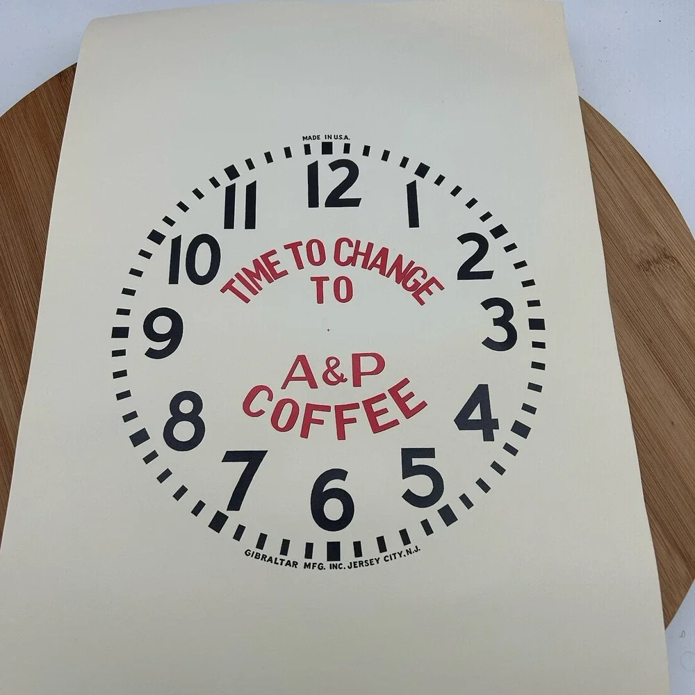 Time To Change To A &‎ P Coffee Insert 1960's